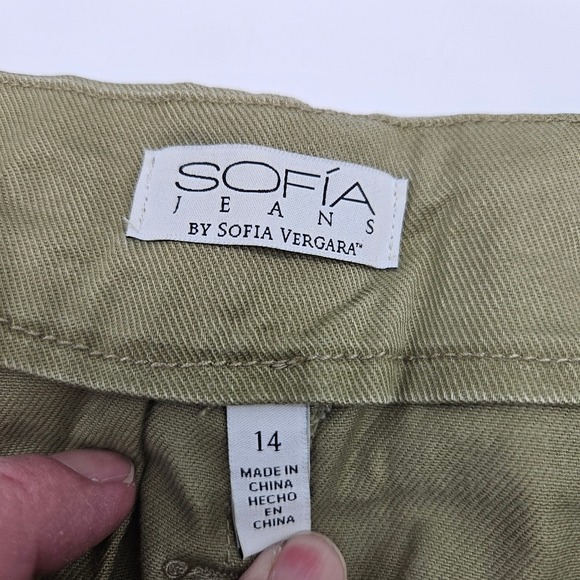 Sofia Jeans by Sofia Vergara Womens Cargo Jogger Pants Olive Green High Rise 14 - Picture 5 of 11
